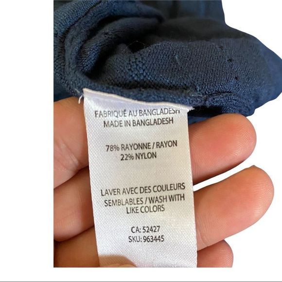 Classic Editions navy knit lightweight cardigan open front size medium EUC - Picture 8 of 8